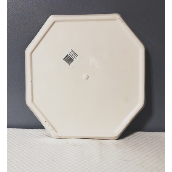 MRL Home Styles Octagon Stoneware Floral Tray, NEW - Picture 2 of 3